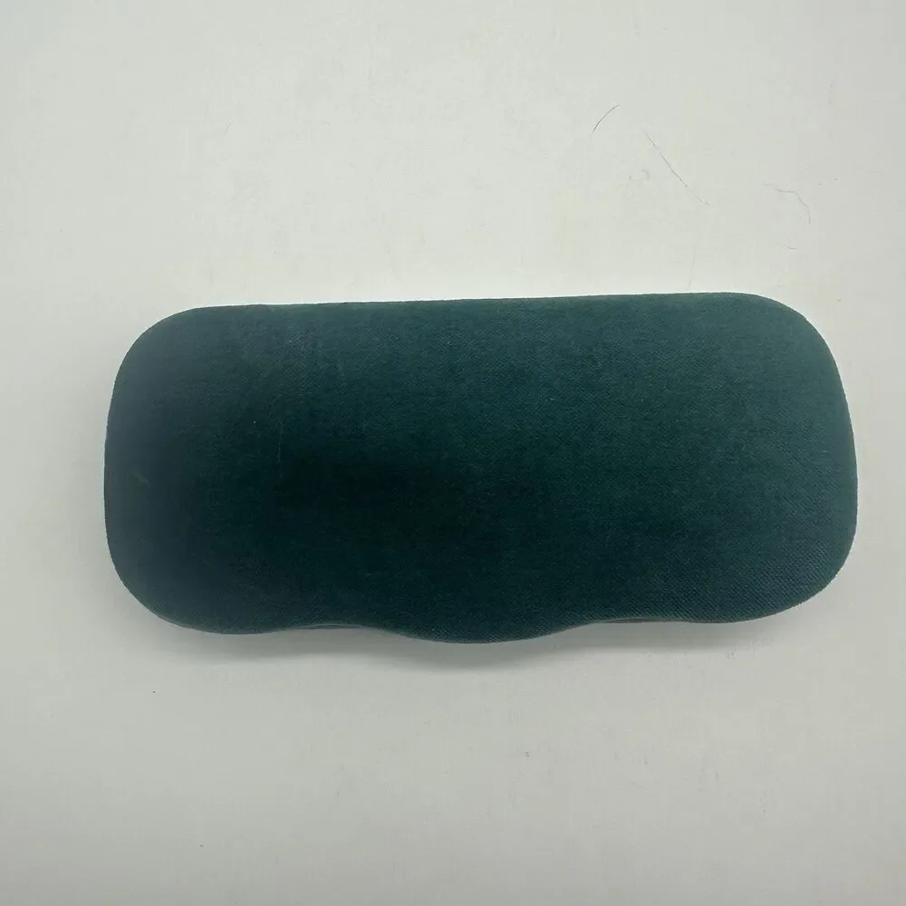 GUCCI AUTHENTIC DESIGNER HARD VELVET CLAMSHELL EYEGLASS SUNGLASSES CASE IN GREEN